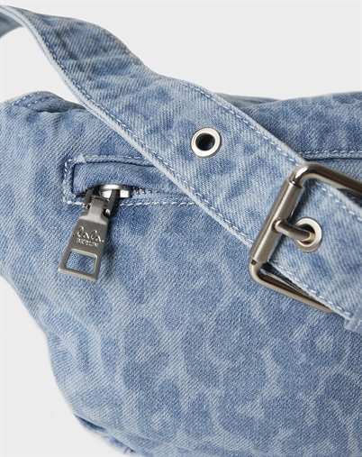 Lala Berlin - Becca Printed Denim Belt Taske - Washed Blue Leo